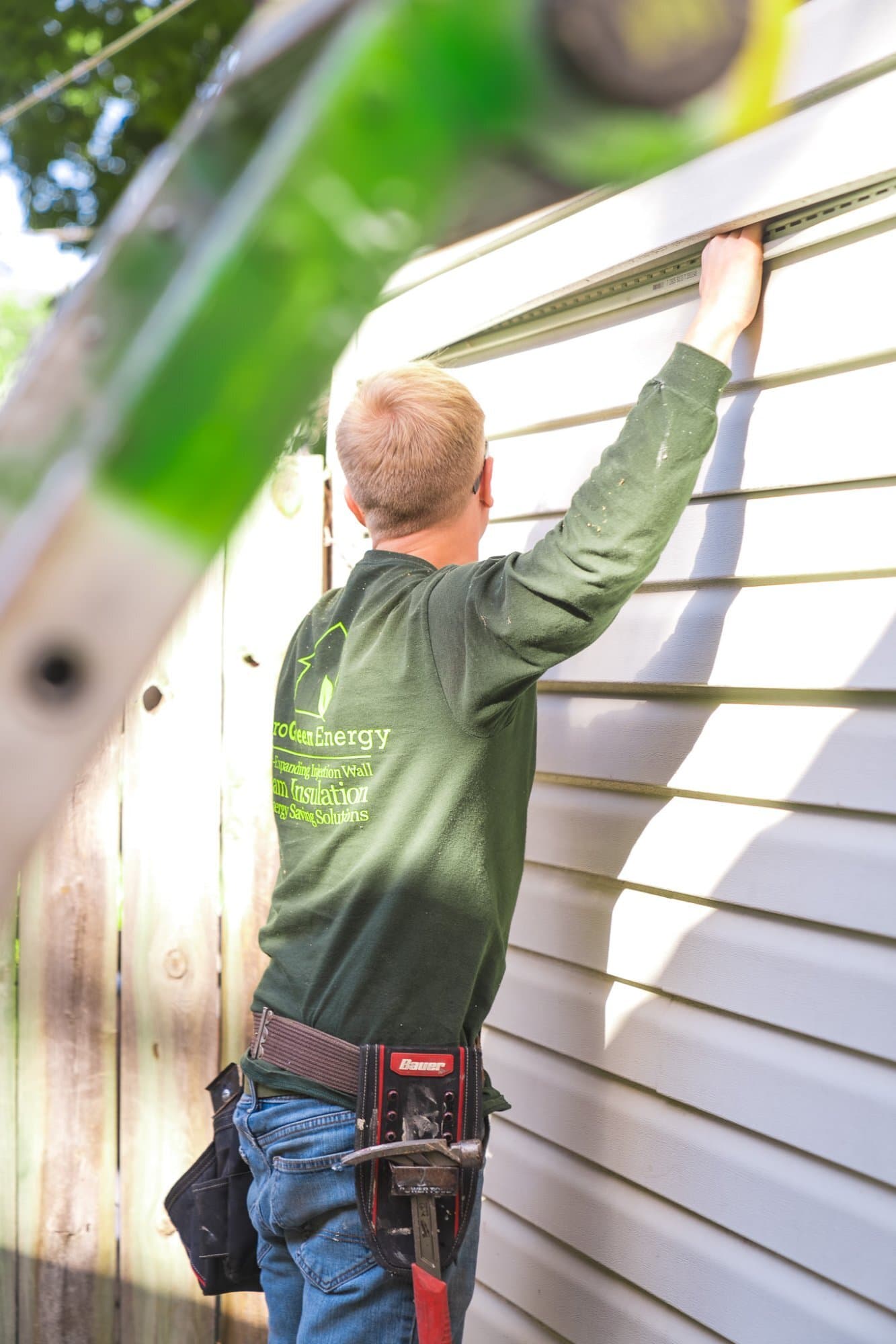 Reinstalling siding after foam injection is complete