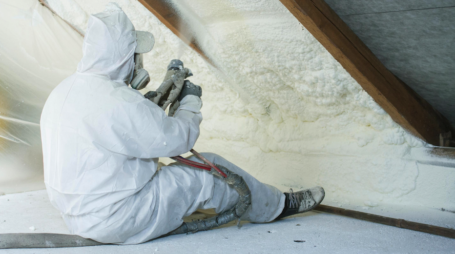 Spray foram insulation in an aging home